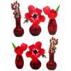 Grand stickers Fleurs rouges en vases