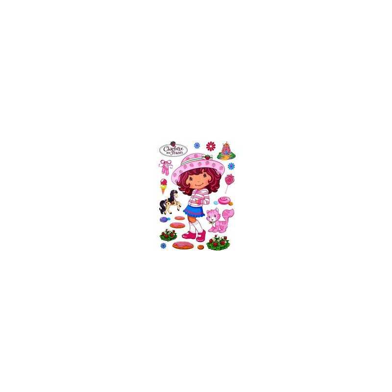 Grand stickers enfant CHARLOTTE AUX FRAISES 