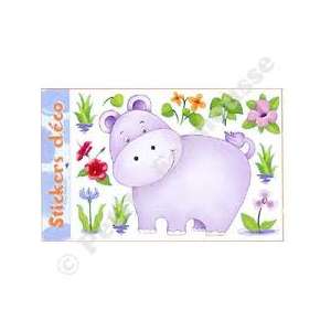 Grand stickers murale Hippopotame