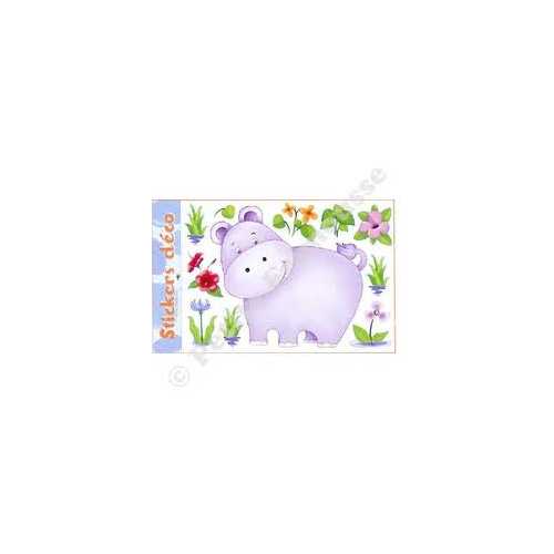 Grand stickers murale Hippopotame