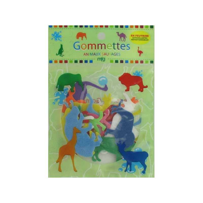 Gommettes Feutrine Animaux Sauvages