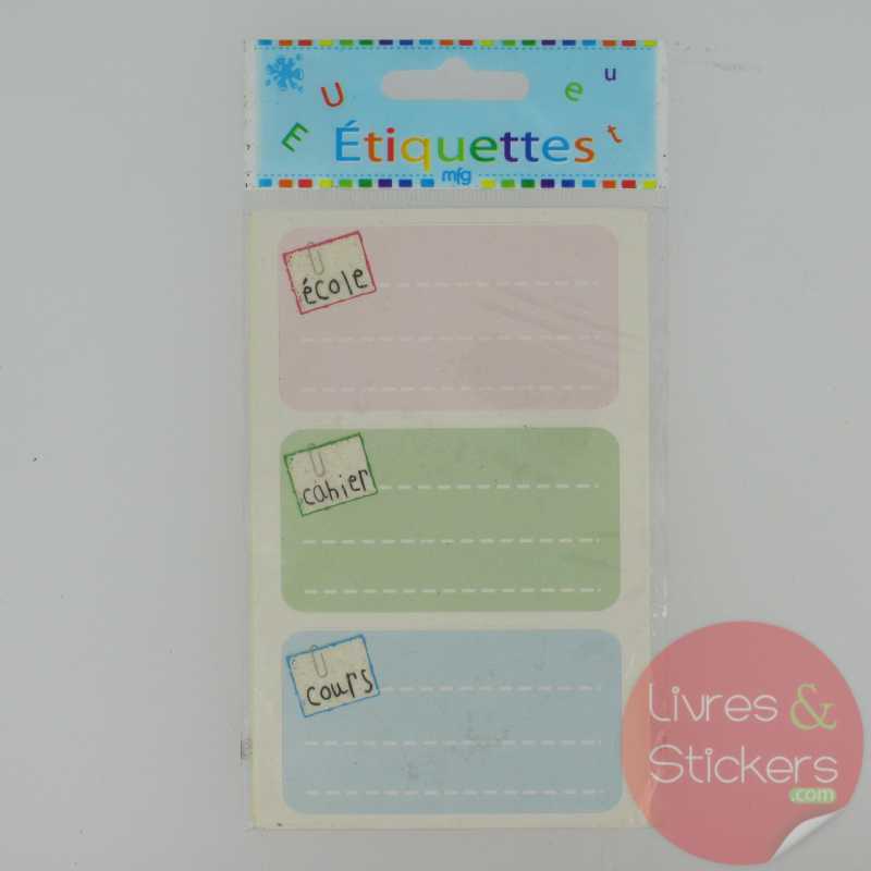 Etiquettes scolaires Mfg 8/20