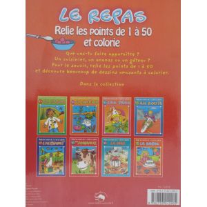 Le repas relie les points de 1 à 50 et colorie 5 ans et plus