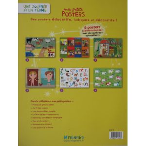 Une journée à la ferme 6 posters à décorer avec autocollants 