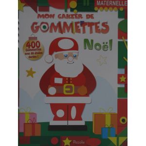 Mon cahier de gommettes noël avec 400 gommettes et 80 étoiles dorées