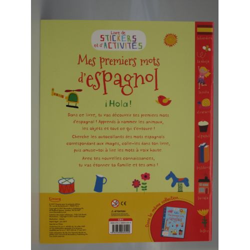 Mes premiers mots d'espagnol. Plus de 200 mots en espagnol à coller dans ton livre.