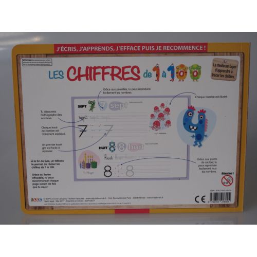 Les chiffres de 1 à 100. J'écris, j'apprends, j'éfface puis je recommence! La meilleure façon d'apprendre à tracer les chiffres.
