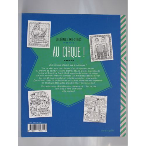 Coloriages anti-stress. Au cirque. 30 illustrations originales &agrave; colorier, personnaliser et accrocher.