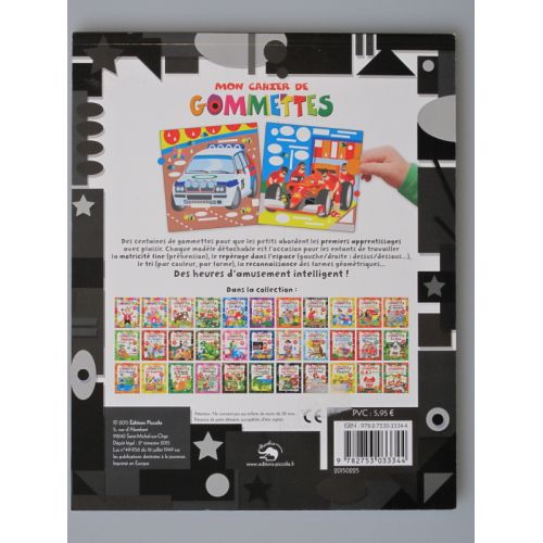 Mon  cahier de gommettes les voitures de course 500 gommettes.