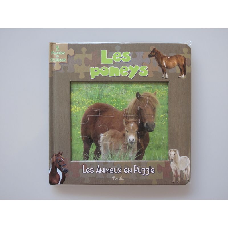 Les poneys. Les animaux en puzzle, 5 puzzles de 12 pièces.