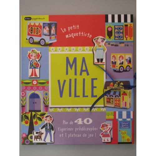 Ma ville. Le petit maquettiste, plus de 40 figurines prédécoupées et 1 plateau de jeu.